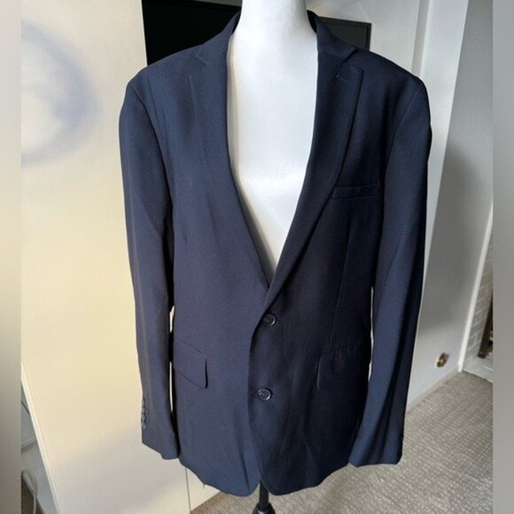INC Men's Black & Blue Slim Fit Sport Jacket, Versatile, Large, New - Picture 1 of 6